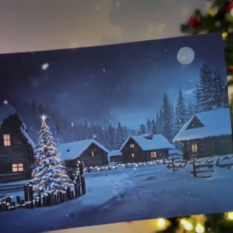 1 Pcs Temperature Changing Christmas Card, Christmas Night Temperature Changing Greet Cards for Girlfriend Fiends Colleagues Children, Color Chan-ging Light Up Christ-mas Cards, Surprise Christ-mas Card - Image 4